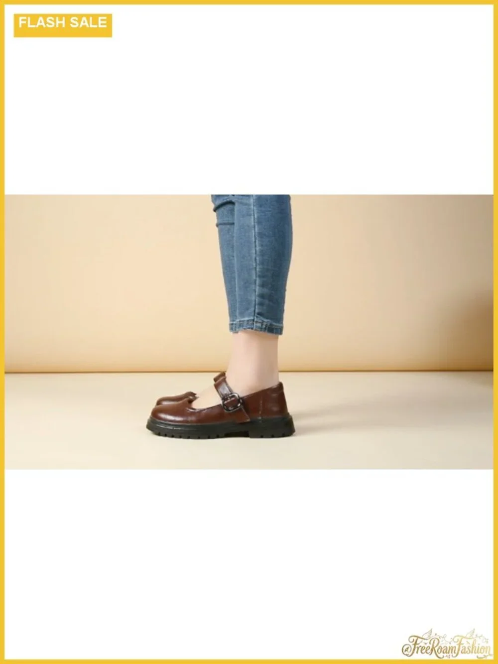 Women Mary Jane Platform Oxford Shoes Buckle Strap Casual Comfort